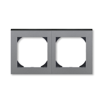Rámeček dvojnásobný s otvorem 55×55 mm, Levit®M, ocelová / kouřová černá