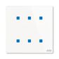 Prvek ovládací dotykový 6násobný, 86x86 mm, ABB tacteo®, zapuštěný, bílá