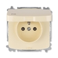 Zásuvka jednonásobná IP44, s ochranným kolíkem, s clonkami, s víčkem, slonová kost
