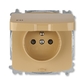 Zásuvka jednonásobná IP44, s ochranným kolíkem, s clonkami, s víčkem, béžová