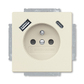 Zásuvka jednonásobná s ochranným kolíkem, s clonkami, s USB nabíjením (USB-A + USB-C), Future® linear, Solo®, Solo® carat, slonová kost