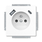 Zásuvka jednonásobná s ochranným kolíkem, s clonkami, s USB nabíjením (USB-A + USB-C), Future® linear, Solo®, Solo® carat, studio bílá