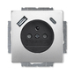 Zásuvka jednonásobná s ochranným kolíkem, s clonkami, s USB nabíjením (USB-A + USB-C), Future® linear, ušlechtilá ocel