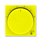 Kryt termostatu prostorového s otočným ovladačem, žlutá / kouřová černá