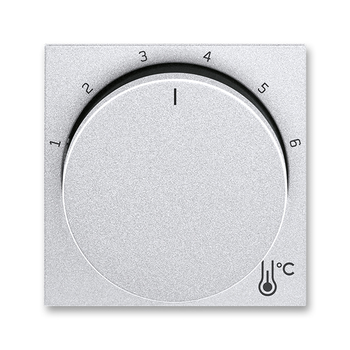 Kryt termostatu prostorového s otočným ovladačem, titanová / kouřová černá