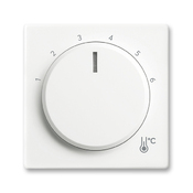 Kryt termostatu prostorového s otočným ovladačem, Future® linear, mechová bílá