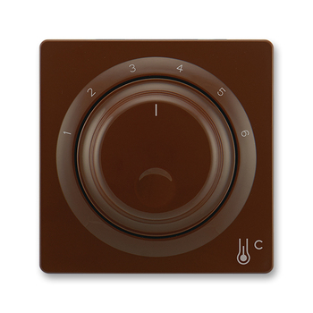 Kryt termostatu prostorového s otočným ovladačem, hnědá