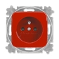 Zásuvka jednonásobná s ochranným kolíkem, s clonkami, Reflex SI, červená