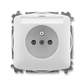 Zásuvka jednonásobná s ochranným kolíkem, s clonkami, s popisovým polem, Tango®, šedá