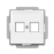 Kryt zásuvky datové a reproduktorové, s přímými vývody, bílá