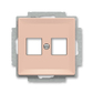 Kryt zásuvky datové a reproduktorové, s přímými vývody, pudrová