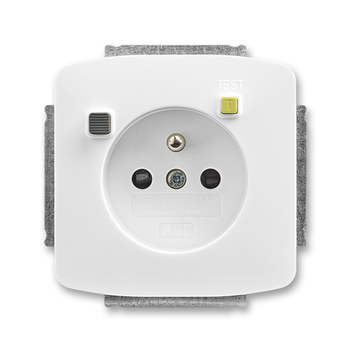 Zásuvka bezpečnostní FI-DOS s vestavěným proudovým chráničem, s clonkami, Tango®, bílá