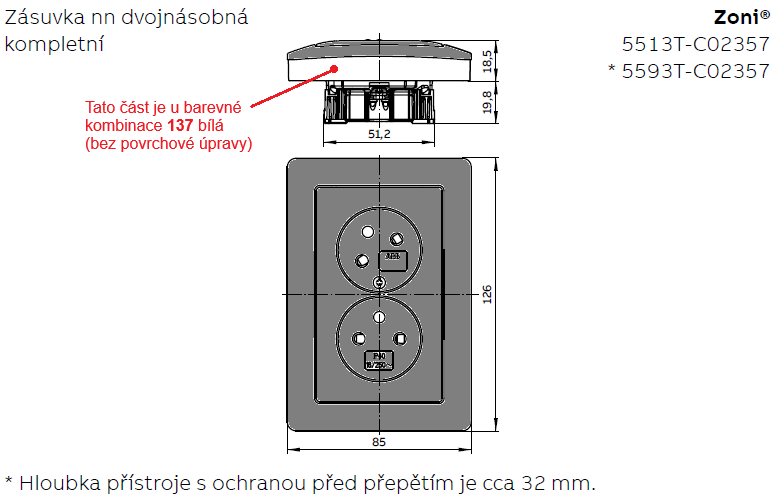Rozměrový výkres (barva 137)